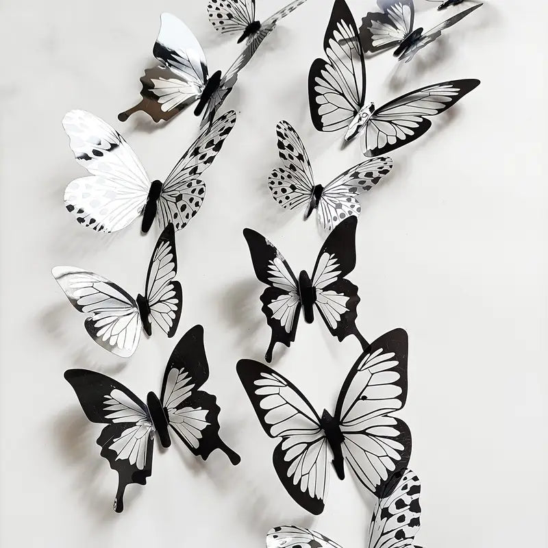 Black and White Butterfly Decor for Artificial Rose Bouquets