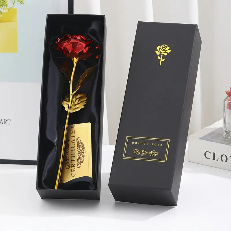 Elegant Gold Foil Rose Gift Set