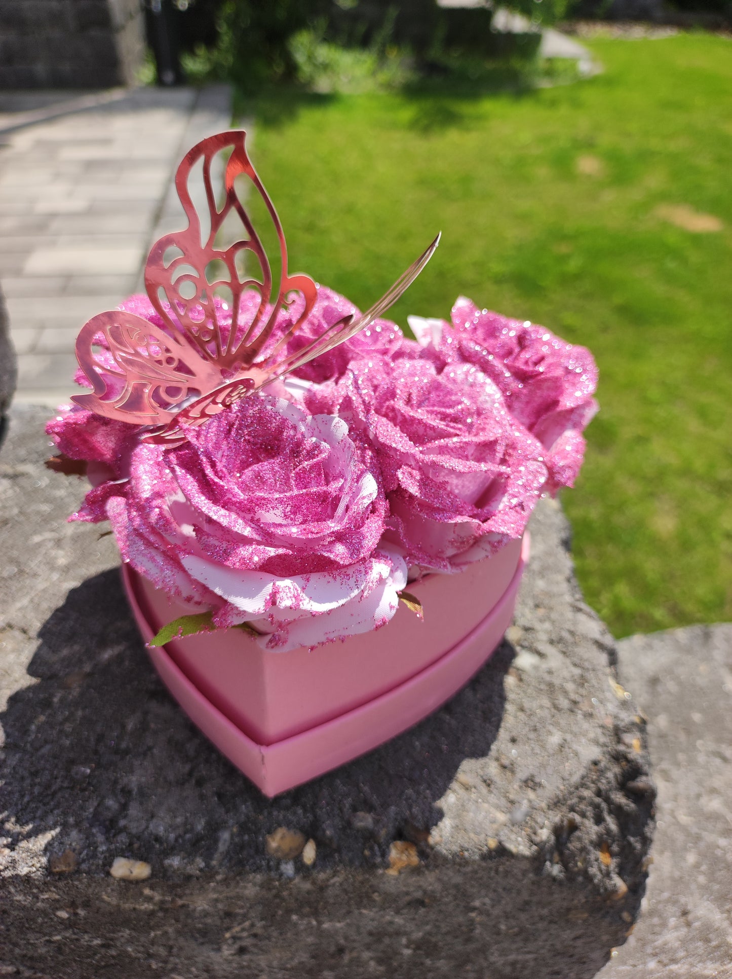 Elegáns Műrózsa Luxus Díszdobozban Rózsaszín