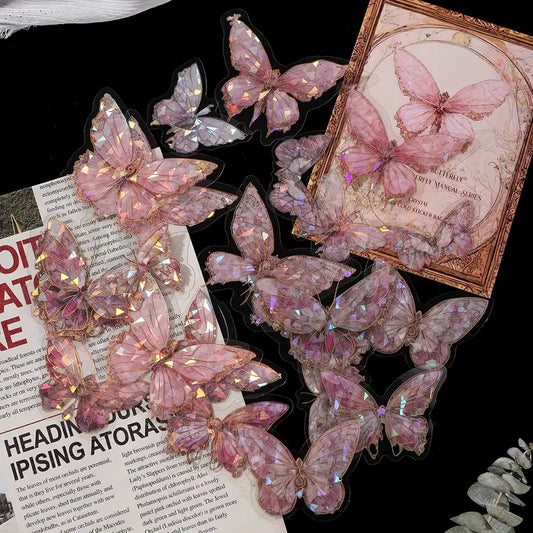 🦋 Rózsaszín 3D Kristály Pillangó