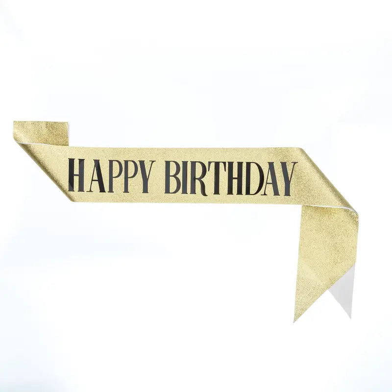 "Happy Birthday" Ünnepi Szalag Arany - Tartós Poliészter