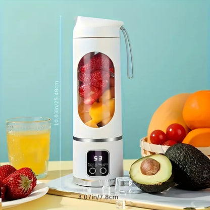 Fehér hordozható turmixgép 500 ml, 25 cm magas, kijelzővel