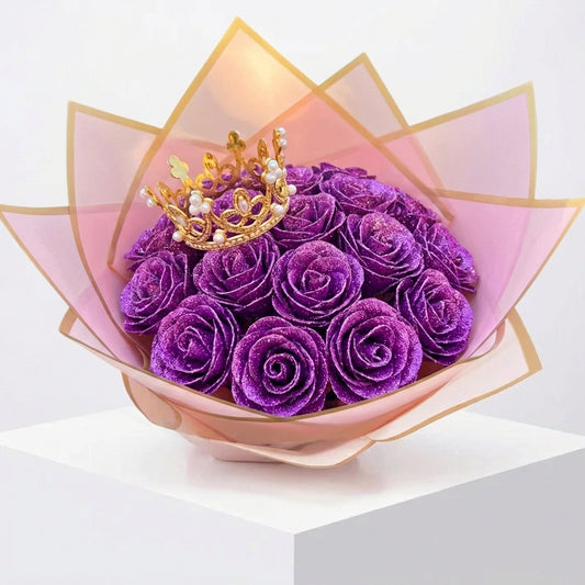 Lila és fehér csillag rózsa csokor a Meglepi Műhelytől